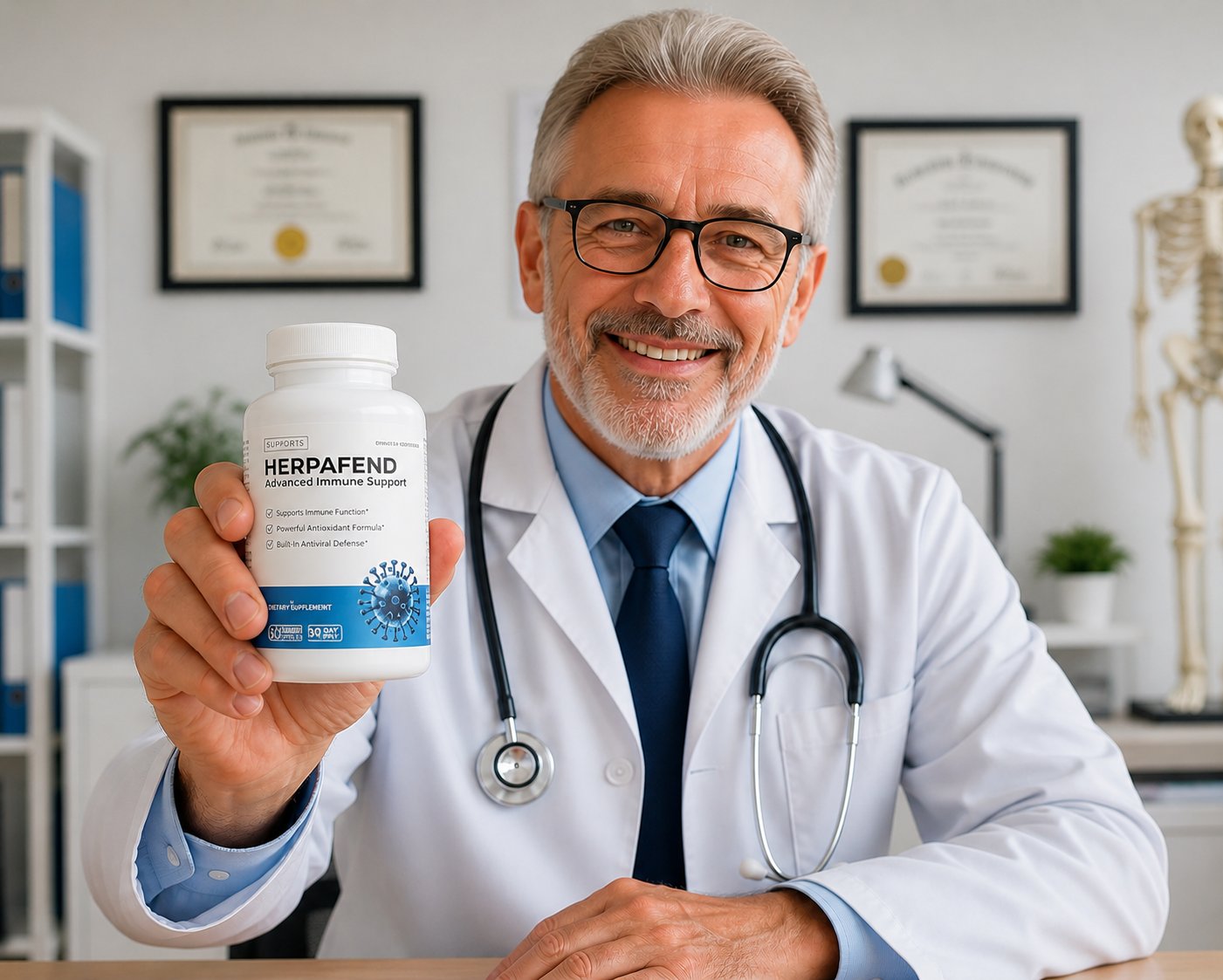 Dr. Robert Peck explaining Herpafend